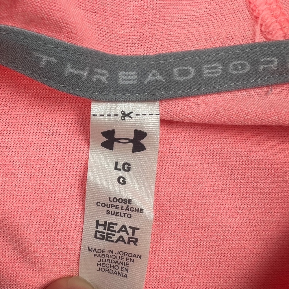 Under Armour Hoodie‎ Shirt Women’s Large Pink Threadbourne Pullover Performance - Picture 5 of 14